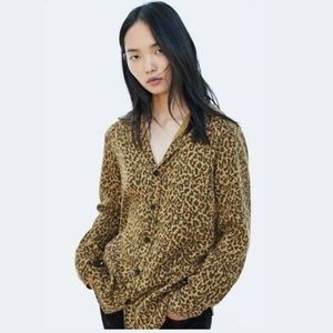 ZARA PREMIUM DENIM COLLECTION LEOPARD BROWN SHIRT